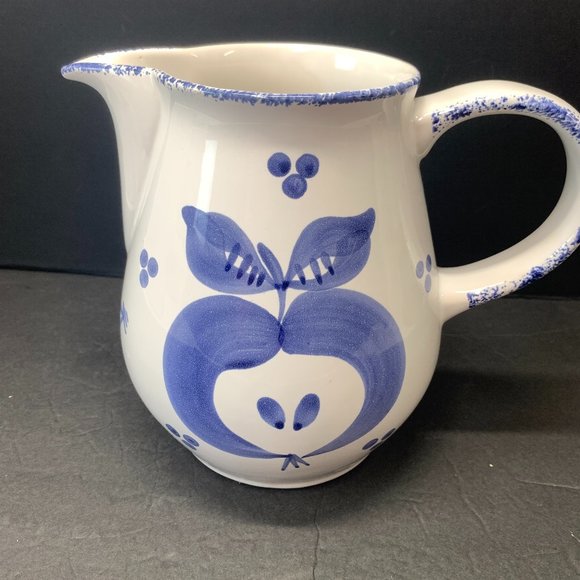 Pier 1  Blue And White Ceramic Pitcher - Picture 1 of 8